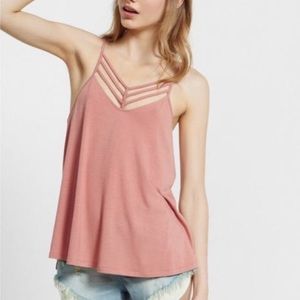 Express One Eleven Strappy Orange Tank Top